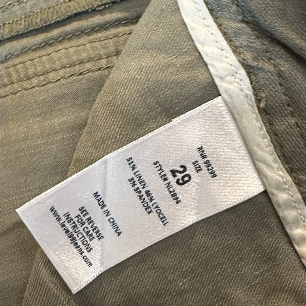 Level 99 Like New Linen Daryl’s Cargo Pants Women's Olive Jeans 29 - Picture 9 of 11